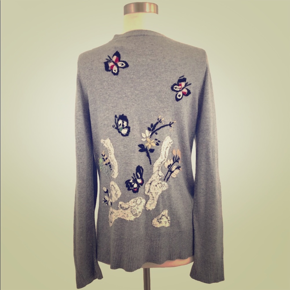 Anthropologie Karen Nicol Embroidered Cardigan